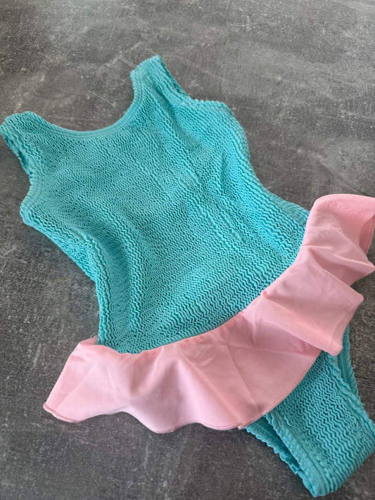 TURQUOISE/PINK ONEPIECE